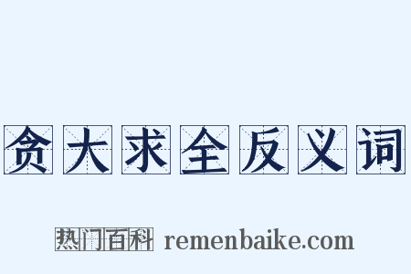 贪大求全反义词是什么意思的图片